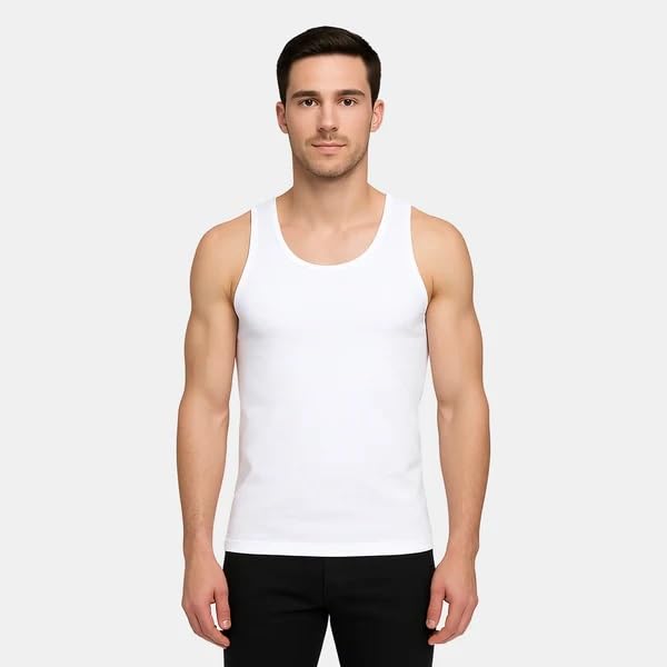 Force Nxt Cotton White Vest Pack Of 4