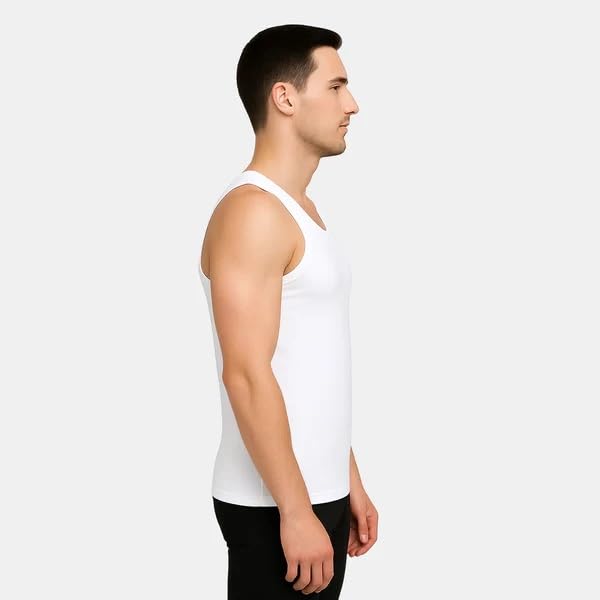 Force Nxt Cotton White Vest Pack Of 4