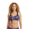Stretchable Tactel Printed Wire-Free T-Back Bra Assorted Colors