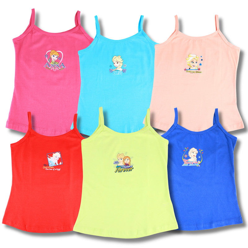 Bodycare Cotton Printed Girls Chemisole Multicolor Combos