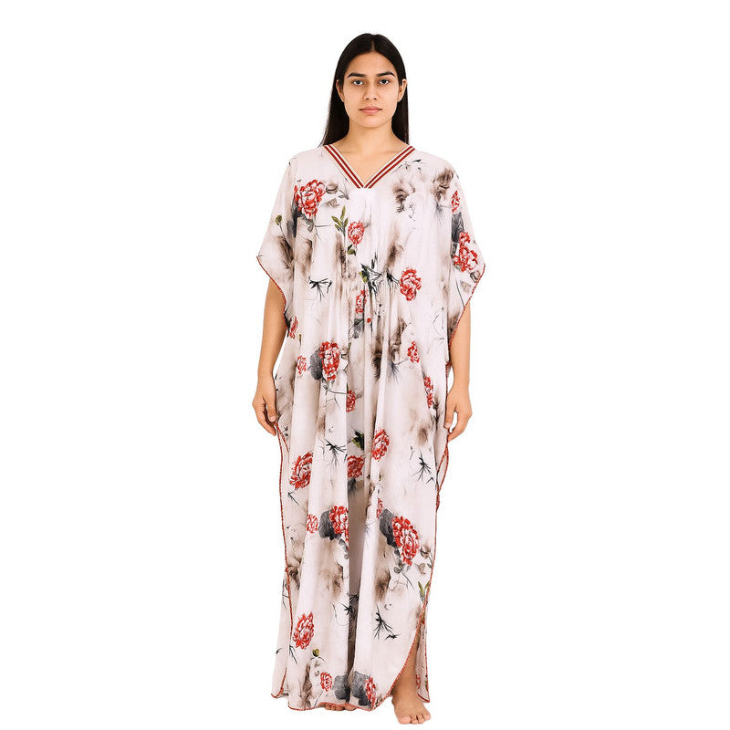 Spenca Rayon Cotton Printed Kaftan Nighty Gown