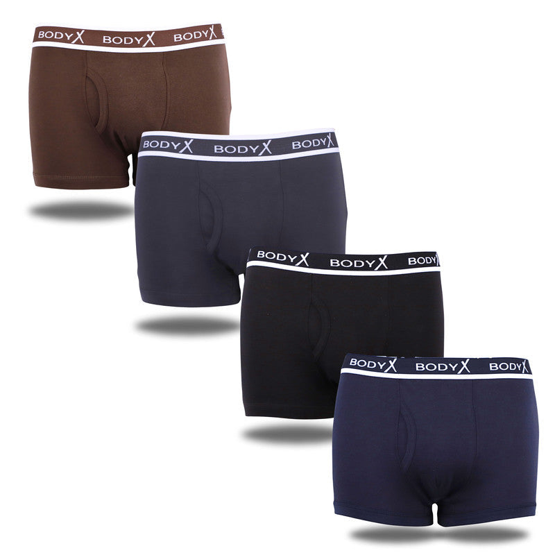 Body X Men Cotton Front Open Trunk Multicolor Pack Of 4