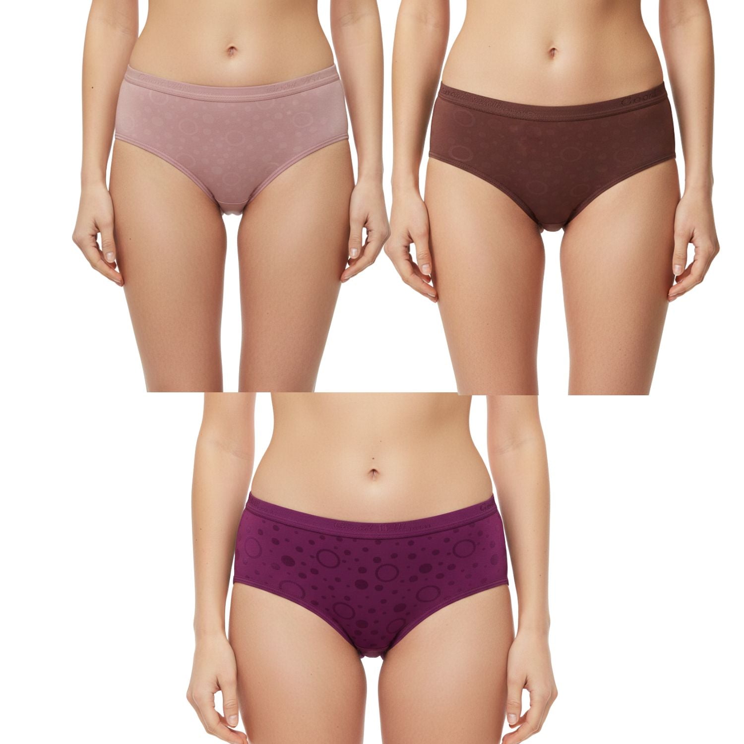 Goodwill Micro Modal Self Design Mid Rise Panties Pack Of 3 Assorted Colors