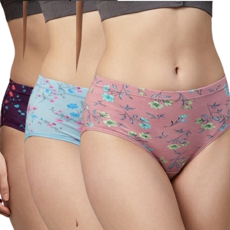D-Girl Super Soft Skin Friendly InnerElastic Hipster Panties Combos Assorted Colors