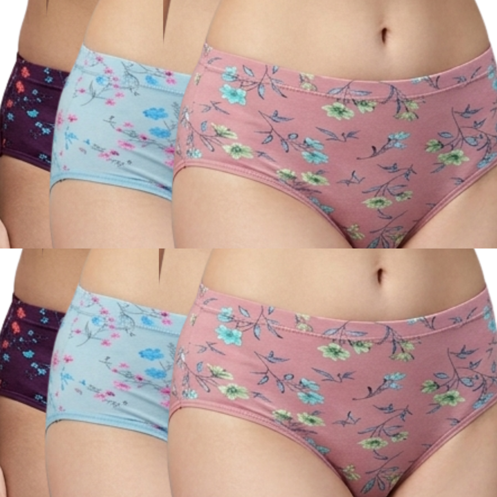 D-Girl Super Soft Skin Friendly InnerElastic Hipster Panties Combos Assorted Colors
