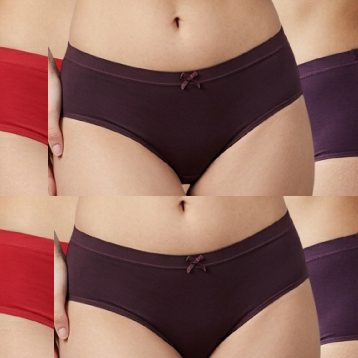 D-Girl Super Soft Skin Friendly InnerElastic Hipster Panties Combos Assorted Colors