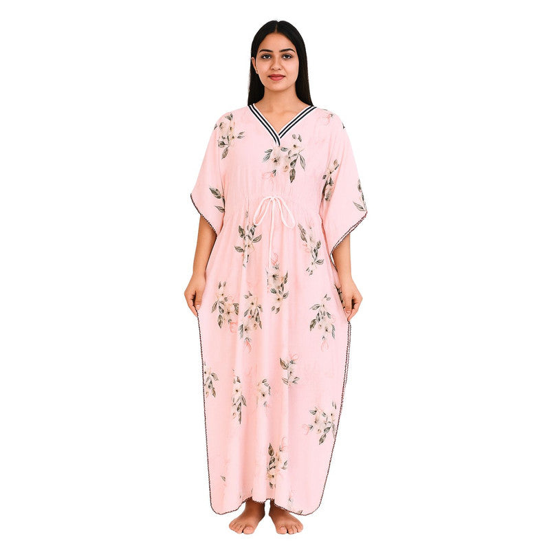 Spenca Rayon Cotton Printed Kaftan Nighty Gown