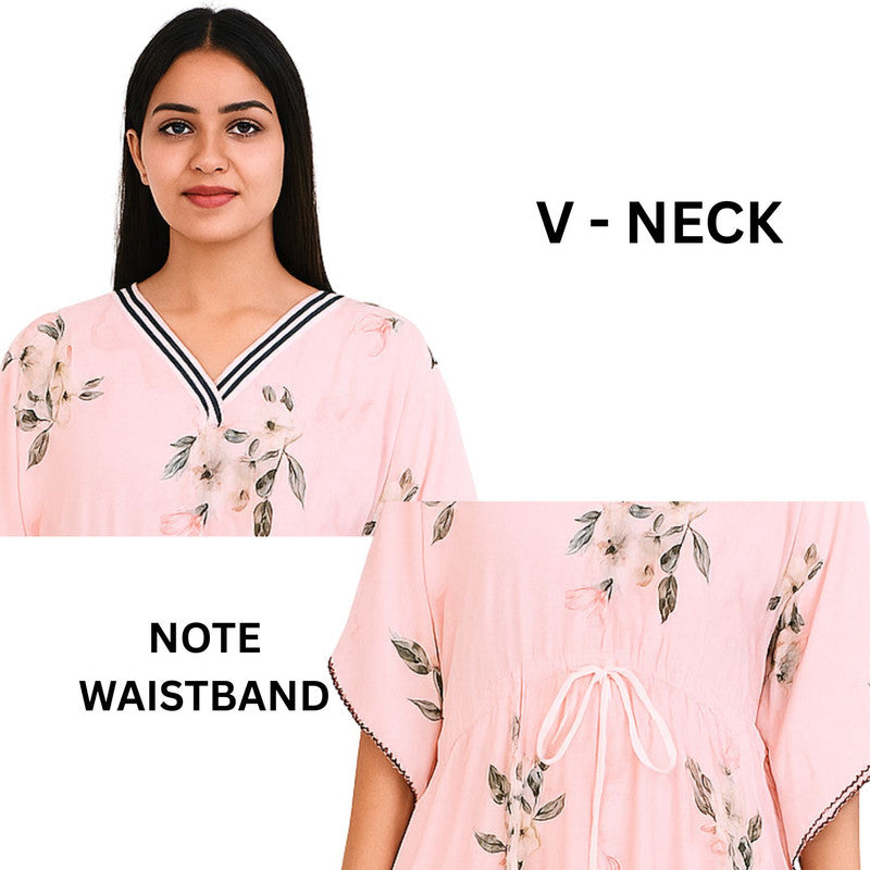 Spenca Rayon Cotton Printed Kaftan Nighty Gown