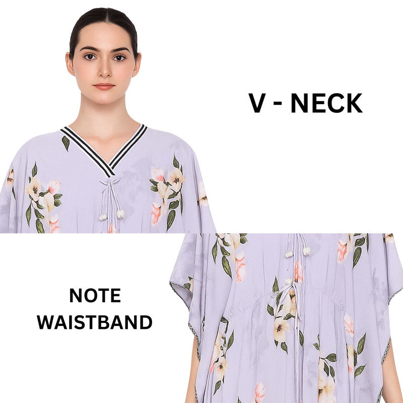 Spenca Rayon Cotton Printed Kaftan Nighty Gown