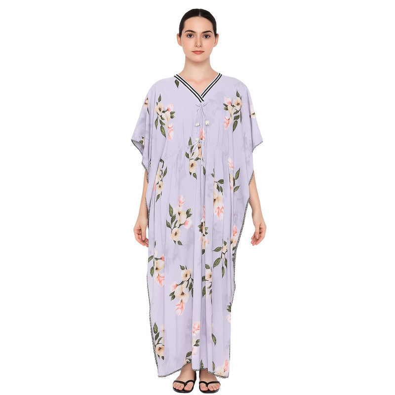 Spenca Rayon Cotton Printed Kaftan Nighty Gown