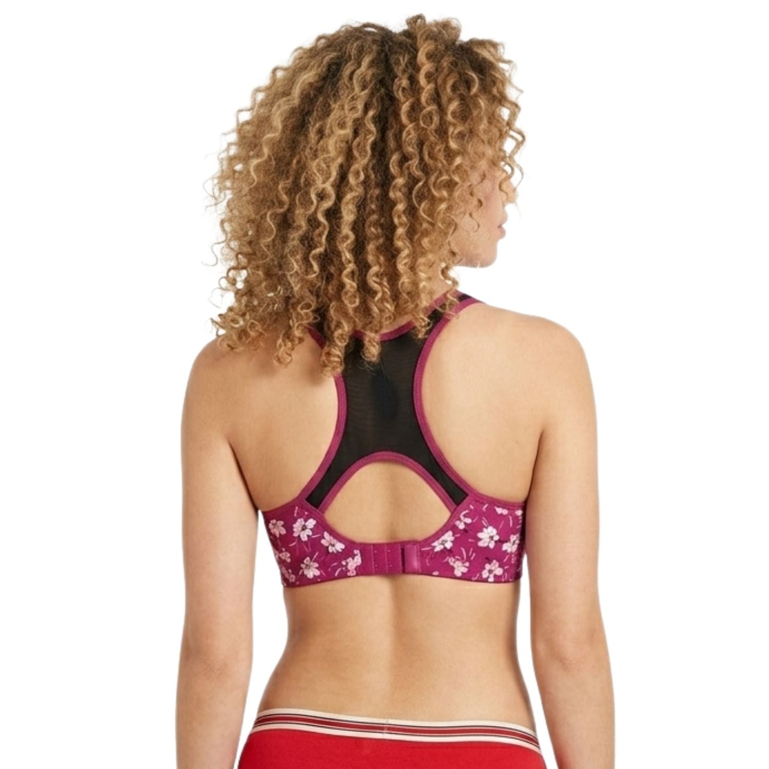 Stretchable Tactel Printed Wire-Free T-Back Bra Assorted Colors