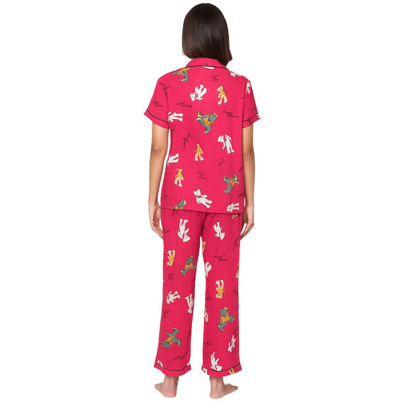 Spenca Rayon Women Front Open Night Suit Rani