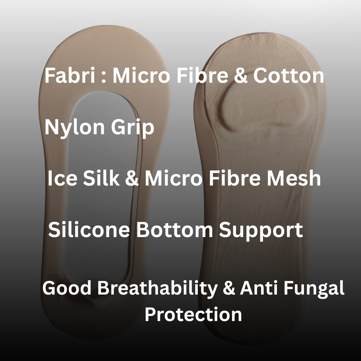 Bonjour Women Cotton & Micro Fiber Silicone Socks Pack Of 5 Assorted Colors
