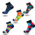 Bonjour Unisex Cotton Printed Ankle Socks Pack Of 5 Asstd. Colors