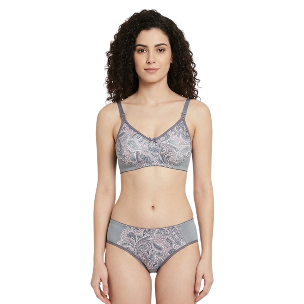 Alishan Seamless Stretchable Tactel Non Padded "B" Cup Lingerie Set