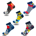 Bonjour Unisex Cotton Printed Ankle Socks Pack Of 5 Asstd. Colors