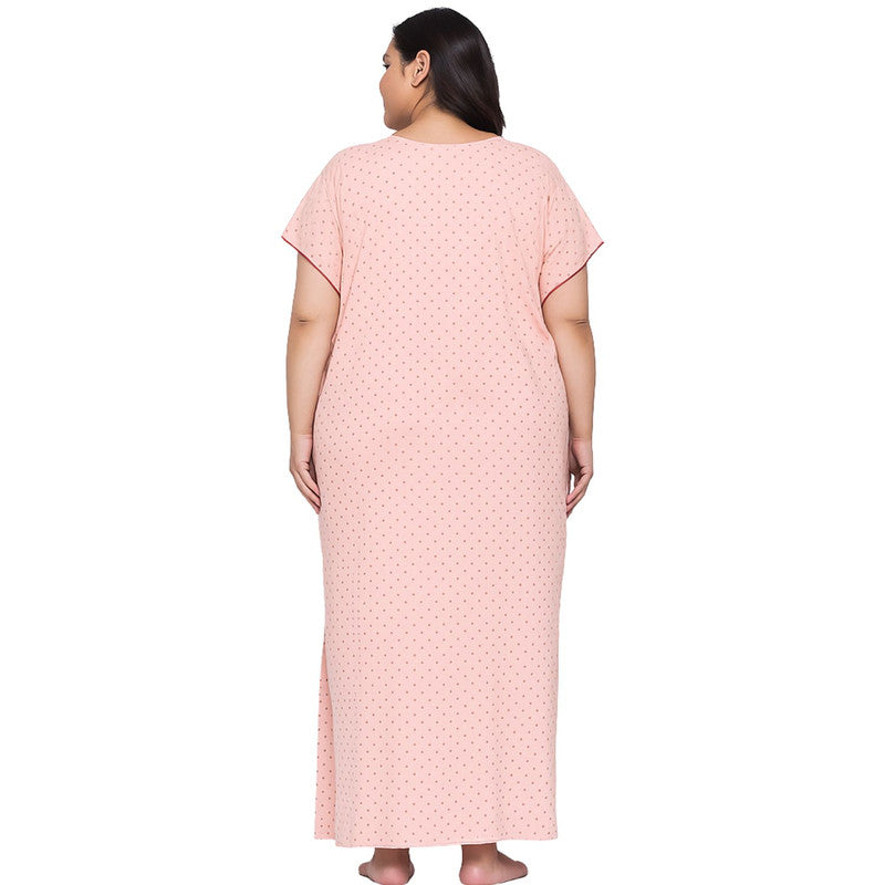 Spenca Cotton Printed Front Plates Nighty Gown 2XL Size