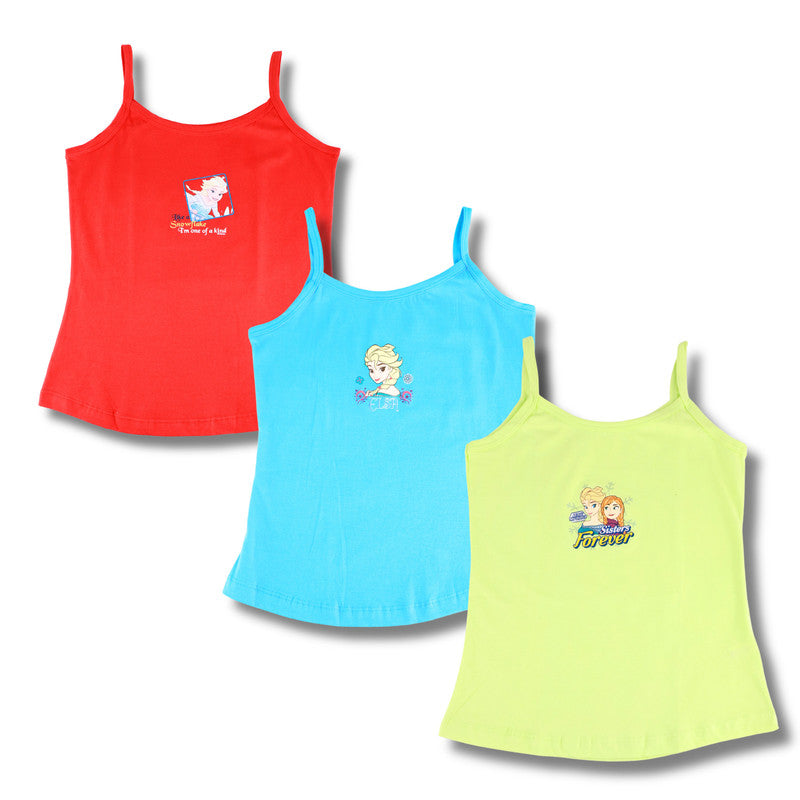 Bodycare Cotton Printed Girls Chemisole Multicolor Combos