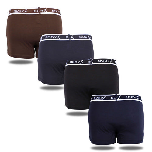 Body X Men Cotton Front Open Trunk Multicolor Pack Of 4
