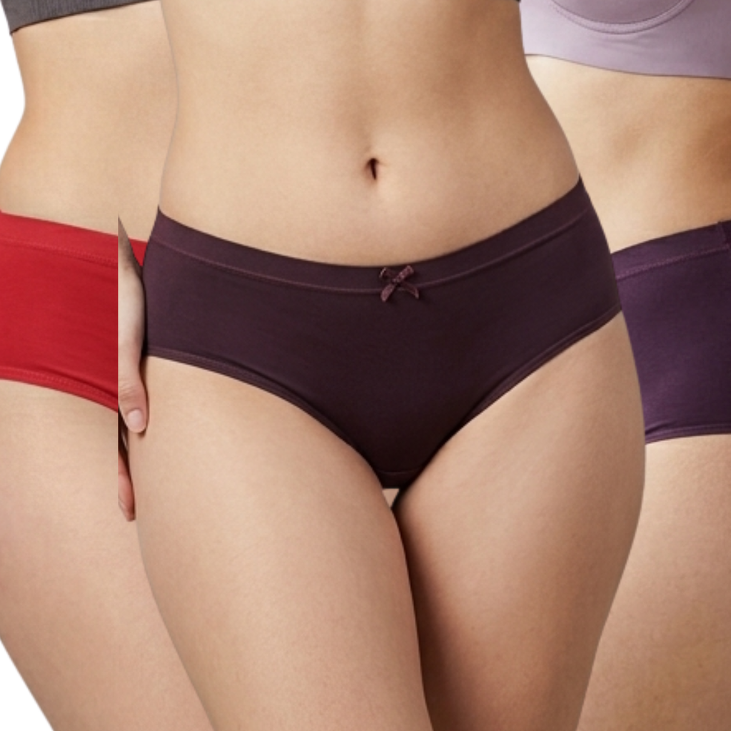 D-Girl Super Soft Skin Friendly InnerElastic Hipster Panties Combos Assorted Colors