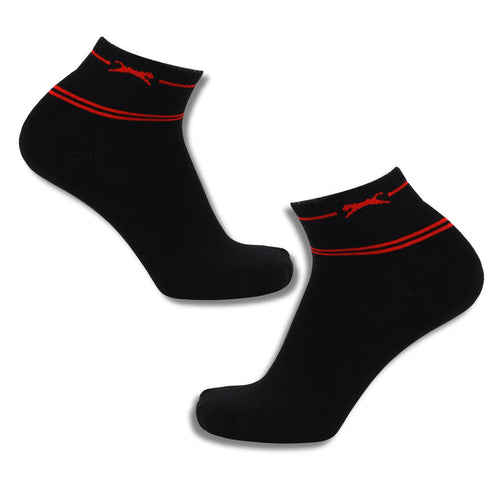 Black Panther Men Towel Cotton Ankle Socks Black Pack Of 3 (Free Size 18-26cm)