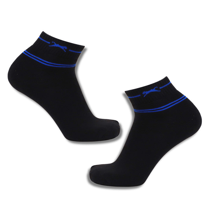 Black Panther Men Towel Cotton Ankle Socks Black Pack Of 3 (Free Size 18-26cm)