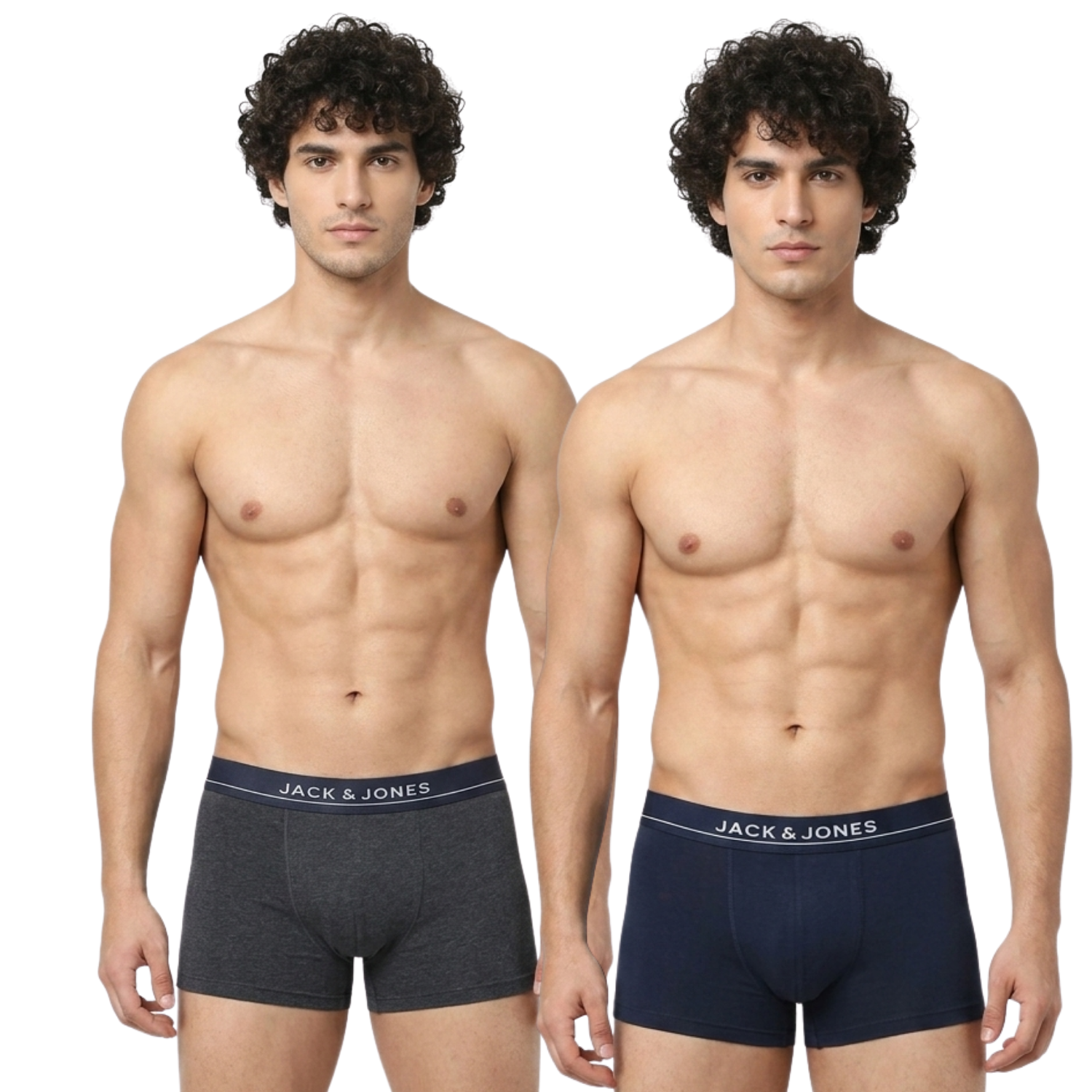 Jack & Jones Cotton Low Waist Trunk Pack Of 2 Assorted Colors