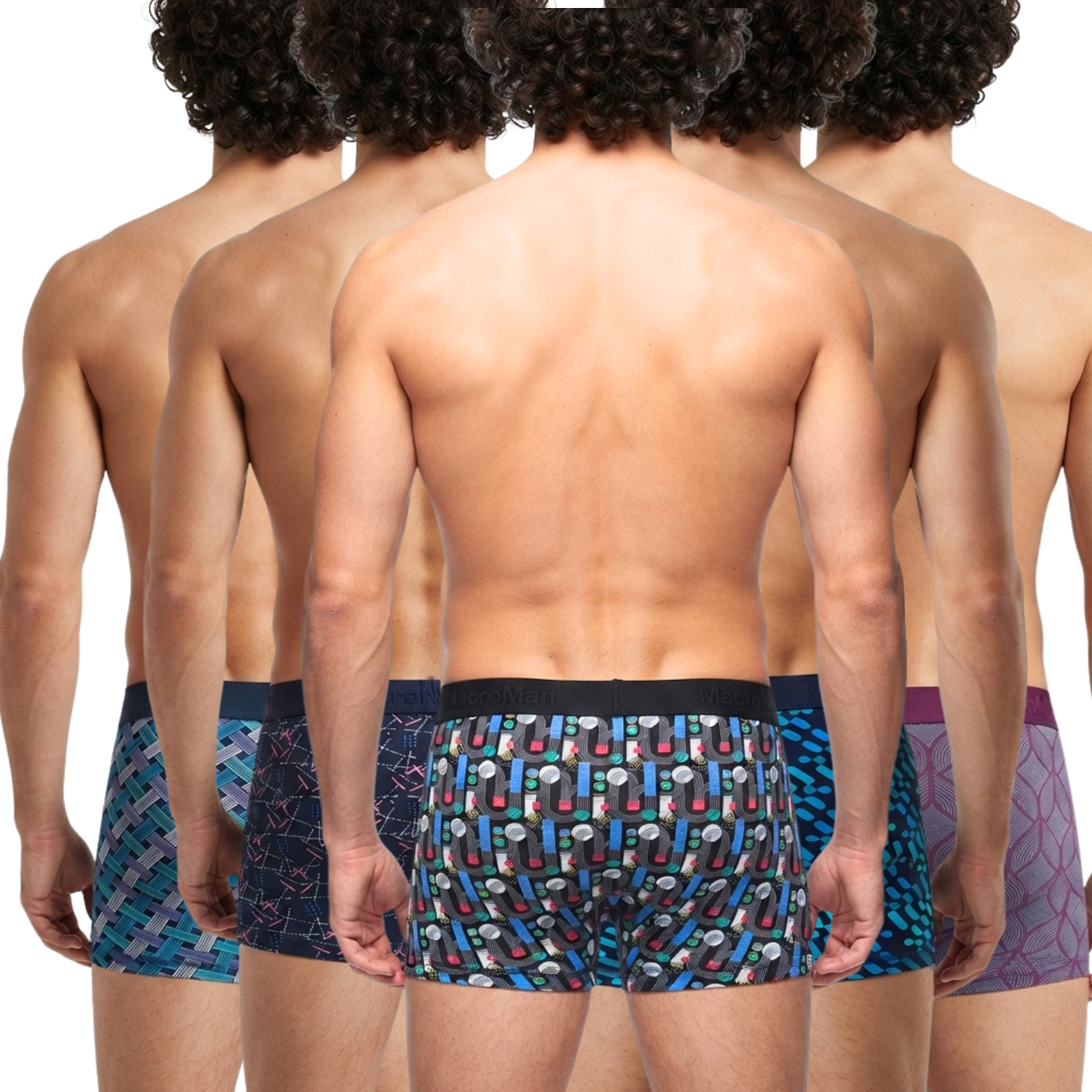 Macroman Printed Stretchable Hosiery Mini Trunk Pack Of 5 Assorted Colors