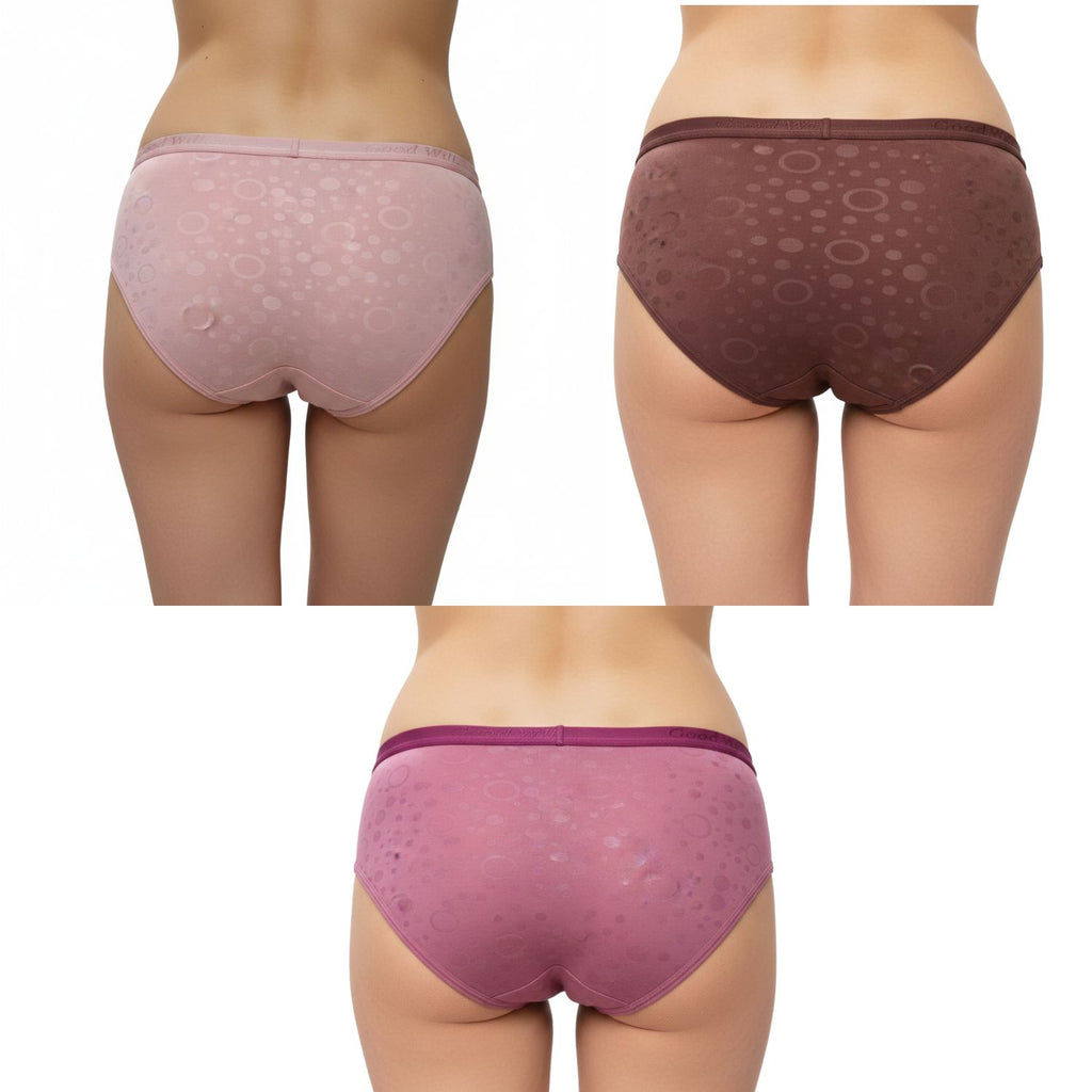 Goodwill Micro Modal Self Design Mid Rise Panties Pack Of 3 Assorted Colors