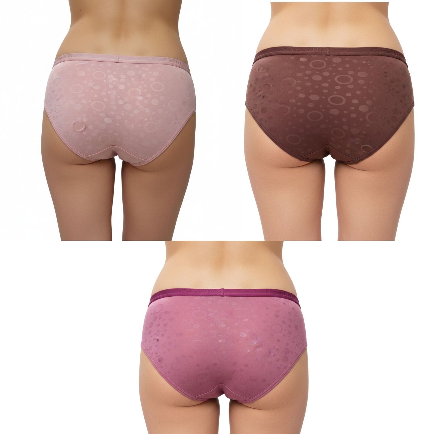 Goodwill Micro Modal Self Design Mid Rise Panties Pack Of 3 Assorted Colors