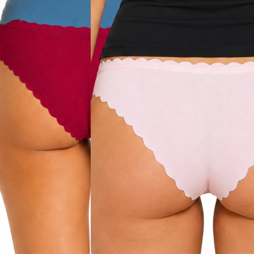 Spenca Stretchable Cotton Self Lining Semi Thongs Low Waist Panties Pack OF 2 Asstd. Colors