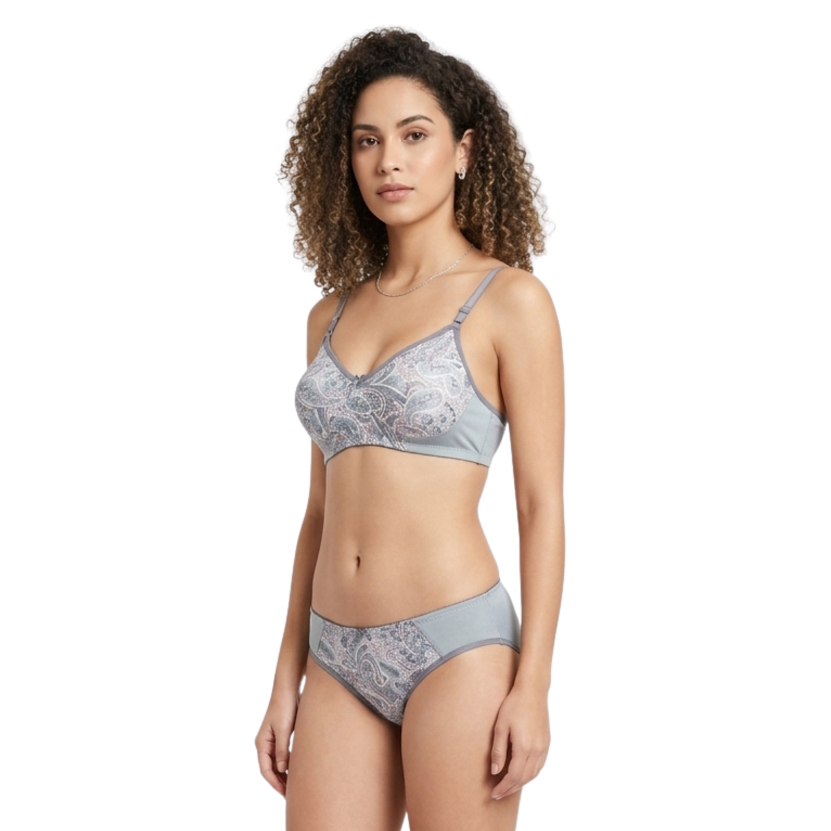 Alishan Seamless Stretchable Tactel Non Padded "B" Cup Lingerie Set