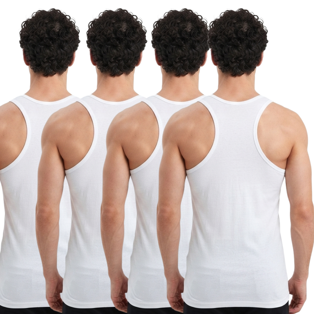 Neva Micro Modal Super Soft Seat Absorbing  White Vest Pack Of 4
