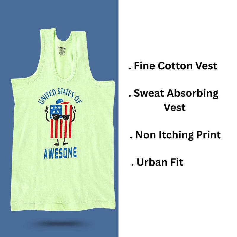 Dollar Kids Boys Cotton Printed Vest Multicolor Pack Of 6