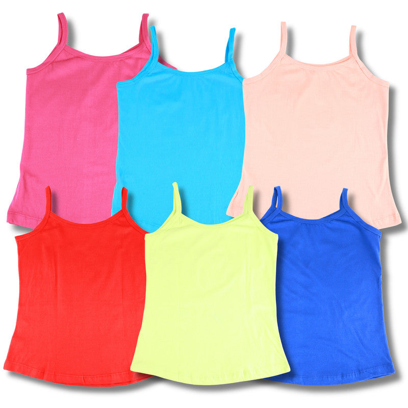 Bodycare Cotton Printed Girls Chemisole Multicolor Combos