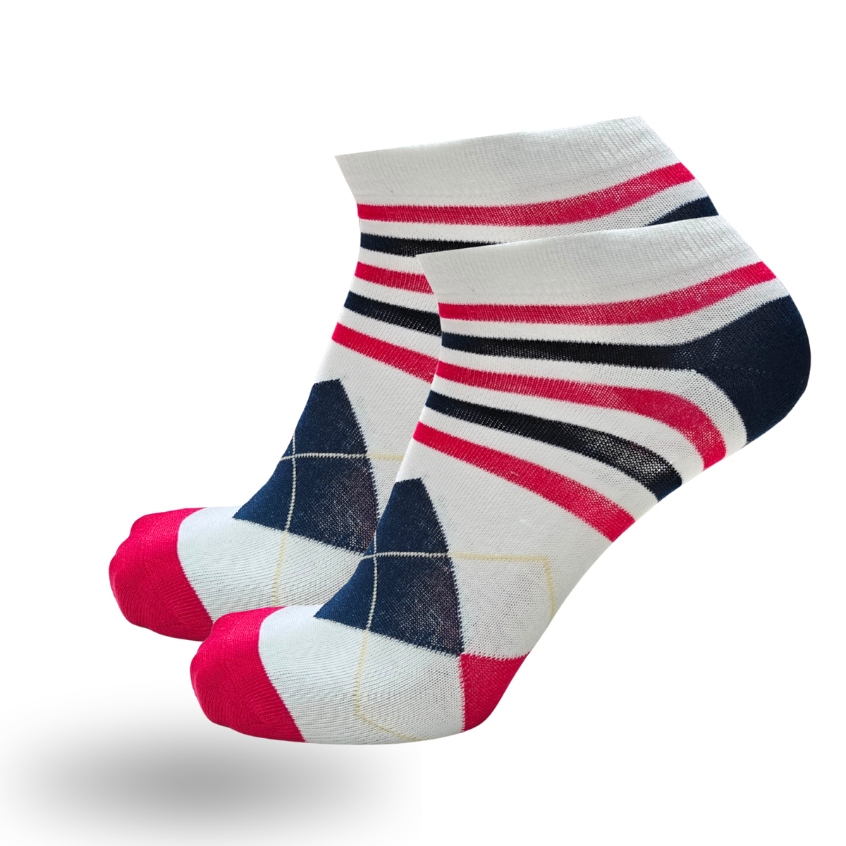 BodyCare Men's Cotton Sneaker Printed Socks Pack Of 5 Assorted Colors