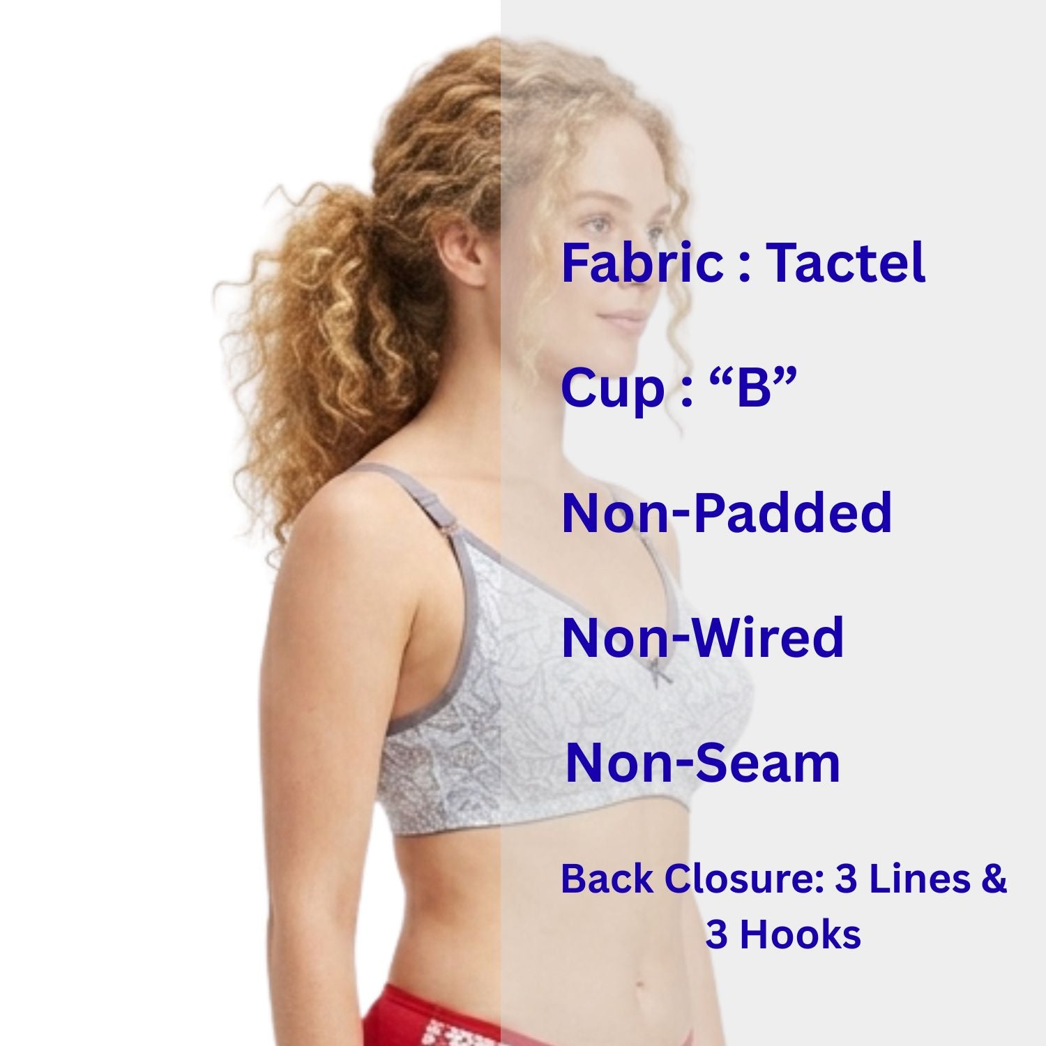 Goodwill Non Padded, Non Wired, Seamless "B" Cup Bra Pack Of 3 Assorted Colors