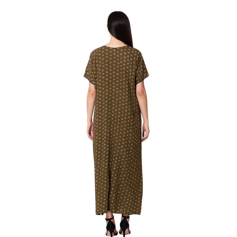 Spenca Alpine Cotton Printed Plates Nighty Gown 2XL Size