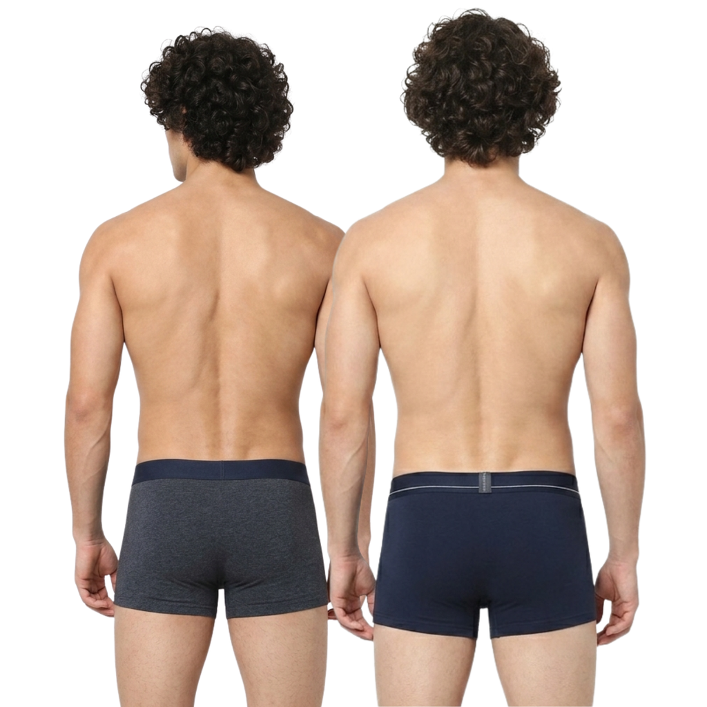 Jack & Jones Cotton Low Waist Trunk Pack Of 2 Assorted Colors
