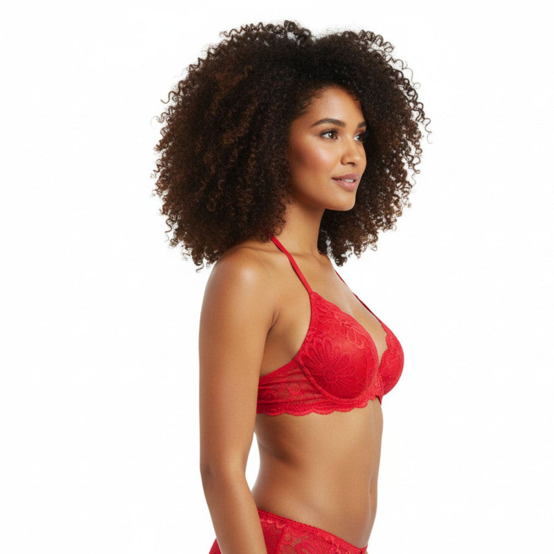 Spenca Neted Halter Neck With Thongs Nighty Free Size