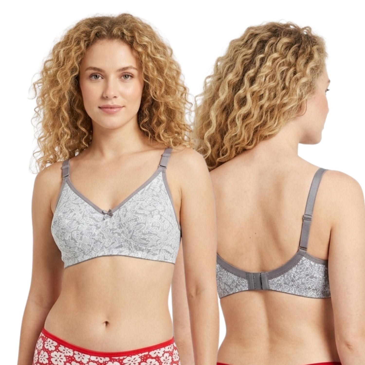 Goodwill Non Padded, Non Wired, Seamless "B" Cup Bra Pack Of 3 Assorted Colors