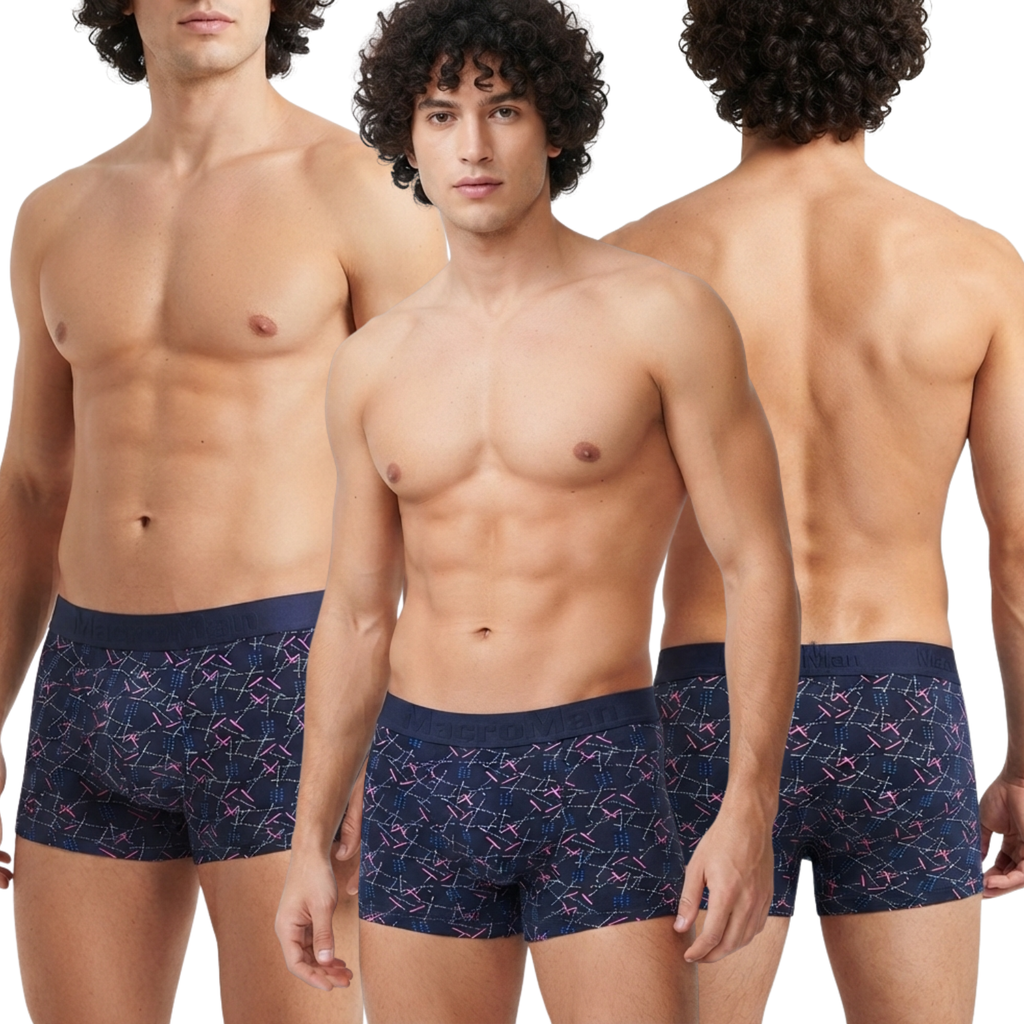 Macroman Printed Stretchable Hosiery Mini Trunk Pack Of 5 Assorted Colors