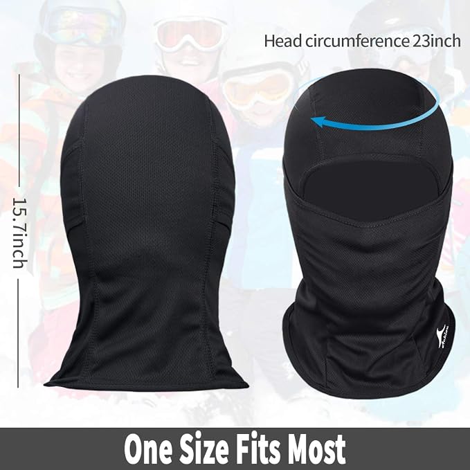Veto Balaclava Face Mask Cycling Ski for Men and Women Sun Hood Tactical Masks Suitable for Outdoor Sports Motorcycle Fishing Black Pack Of 2