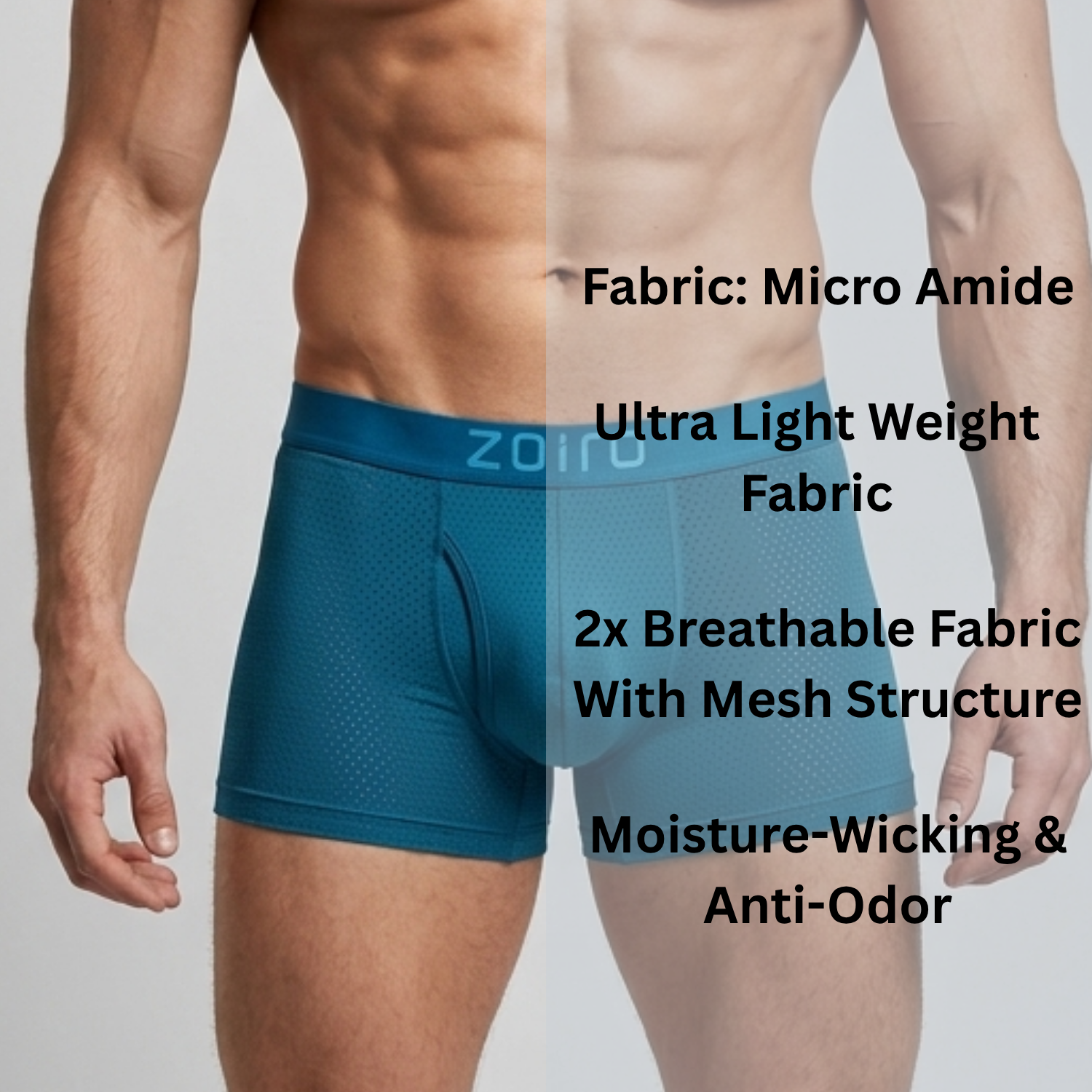 Zoiro Amide Bretbhable, Silky Soft, Ultra Soft, Front Open Trunk Assorted Colors