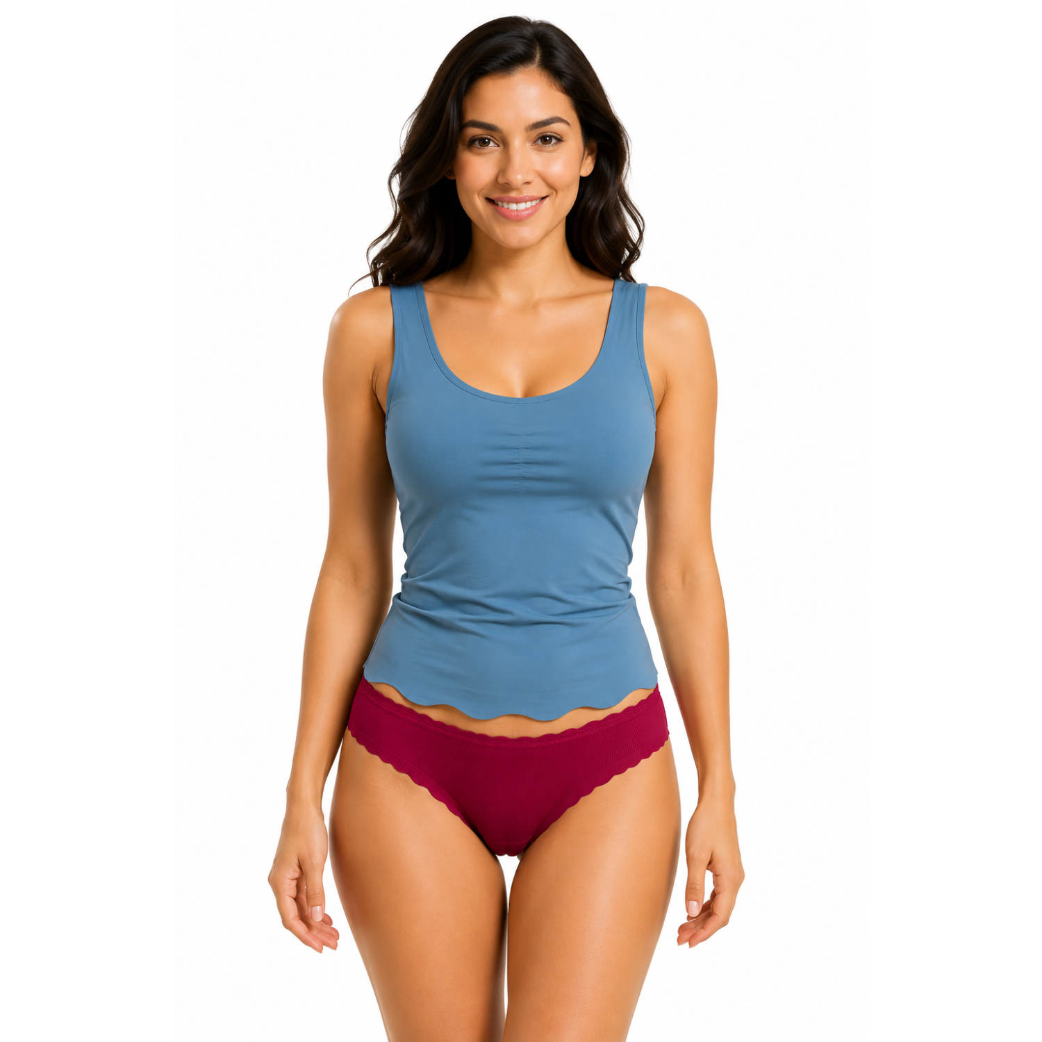 Spenca Stretchable Cotton Self Lining Semi Thongs Low Waist Panties Pack OF 2 Asstd. Colors