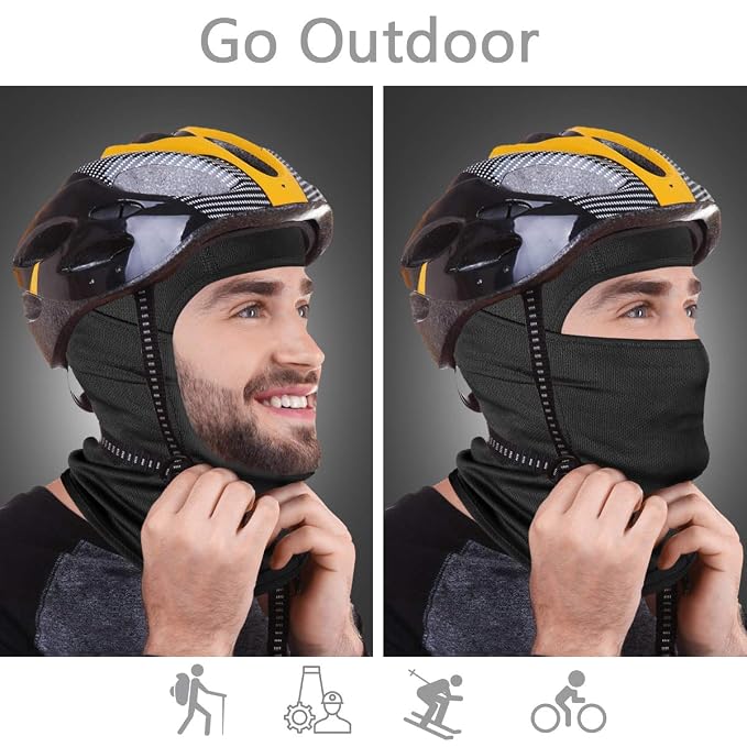 Veto Balaclava Face Mask Cycling Ski for Men and Women Sun Hood Tactical Masks Suitable for Outdoor Sports Motorcycle Fishing Black Pack Of 2
