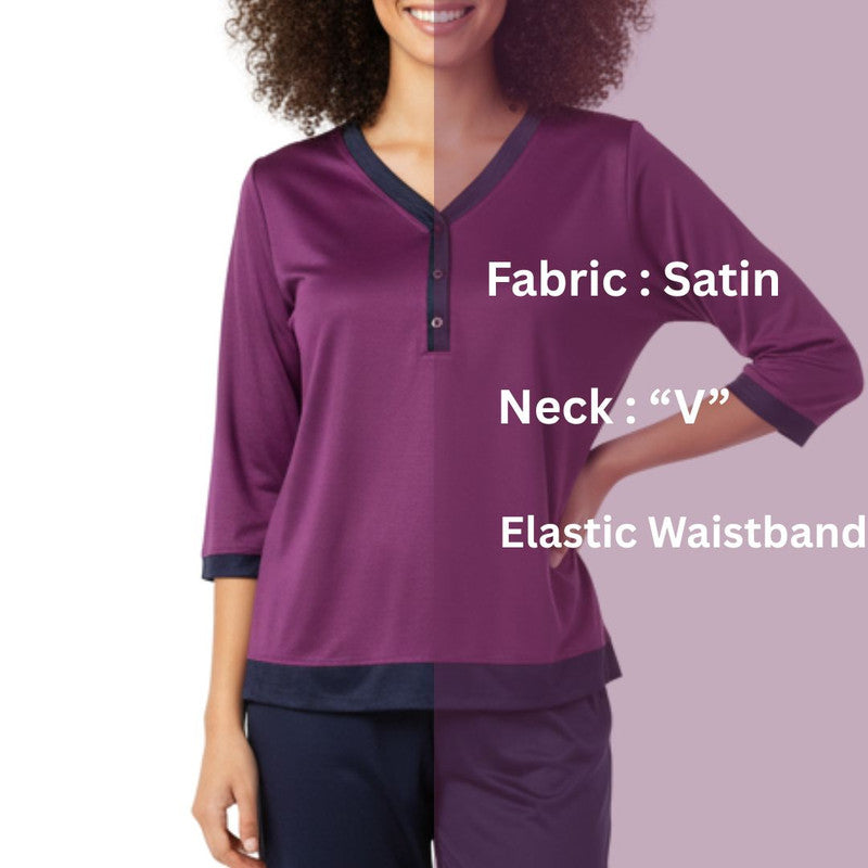 Bhondubagus Women Satin Cotton Night Suit