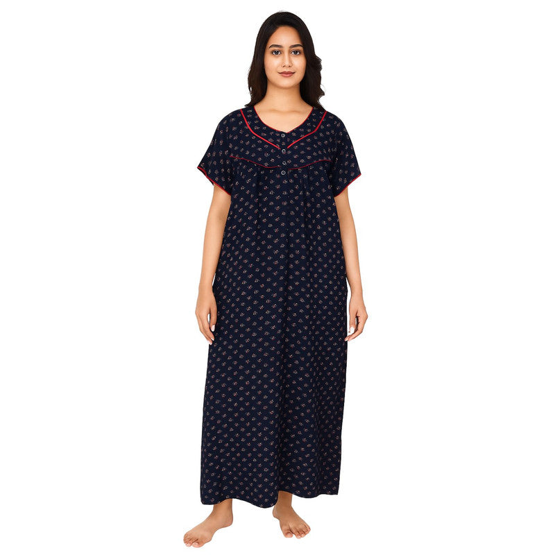 Spenca Alpine Cotton Printed Plates Nighty Gown 2XL Size