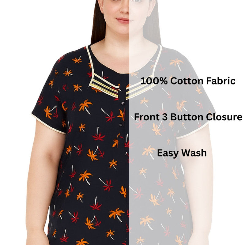 Spenca Cotton Printed Nighty Gown 2XL Size