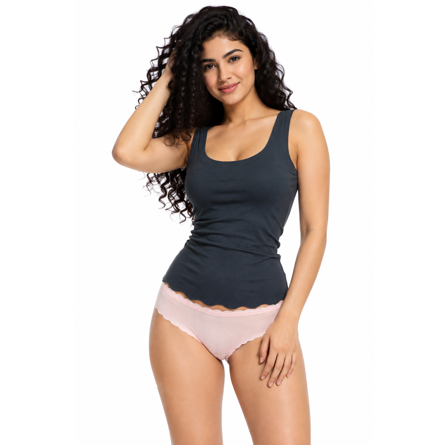 Spenca Stretchable Cotton Self Lining Semi Thongs Low Waist Panties Pack OF 2 Asstd. Colors